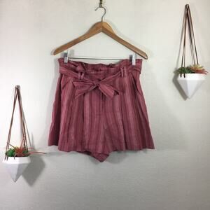 Rebecca Taylor Stripe linen high rise shorts 8